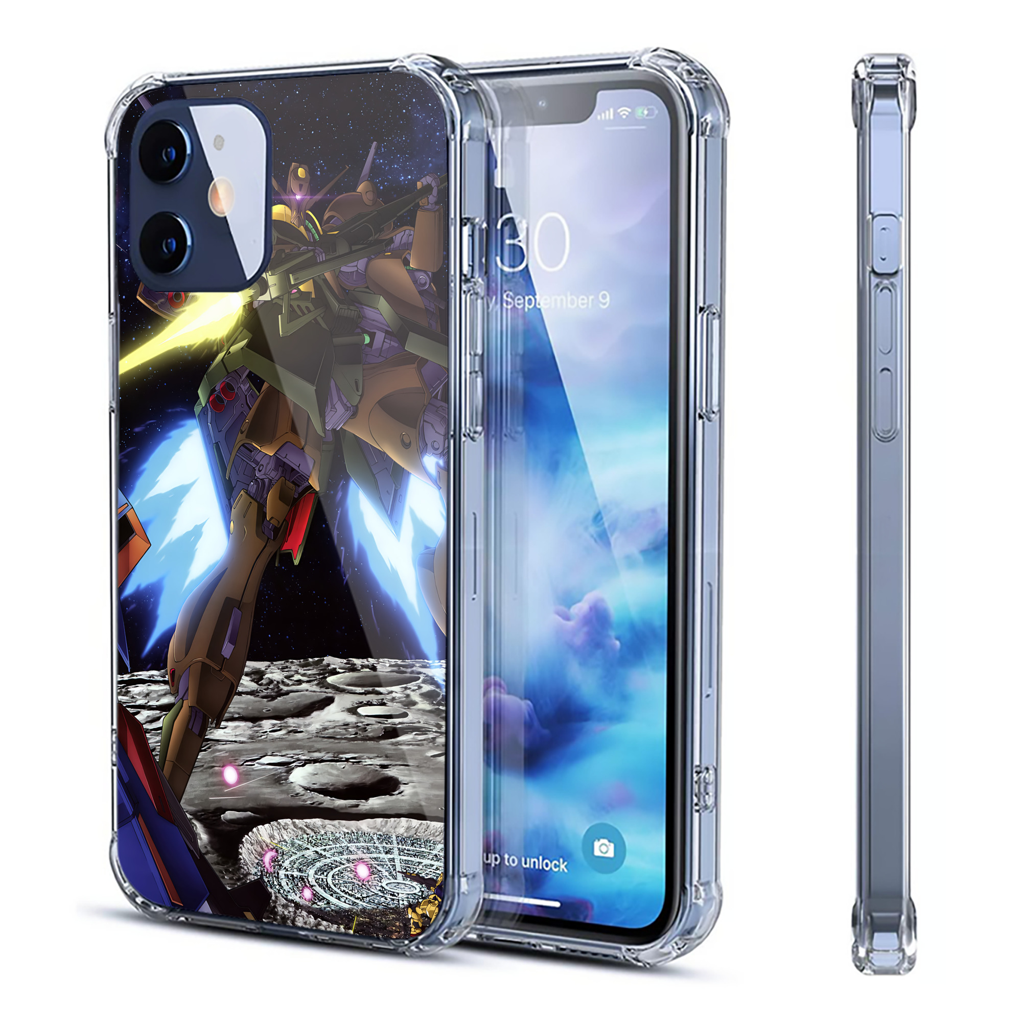 （画像用） 機動戦士ガンダム Mobile Suit Gundam 【iPhone 12シリーズ対応】透明スマホケース（クリアソフトケース）